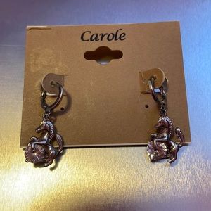 Silver horse earrings